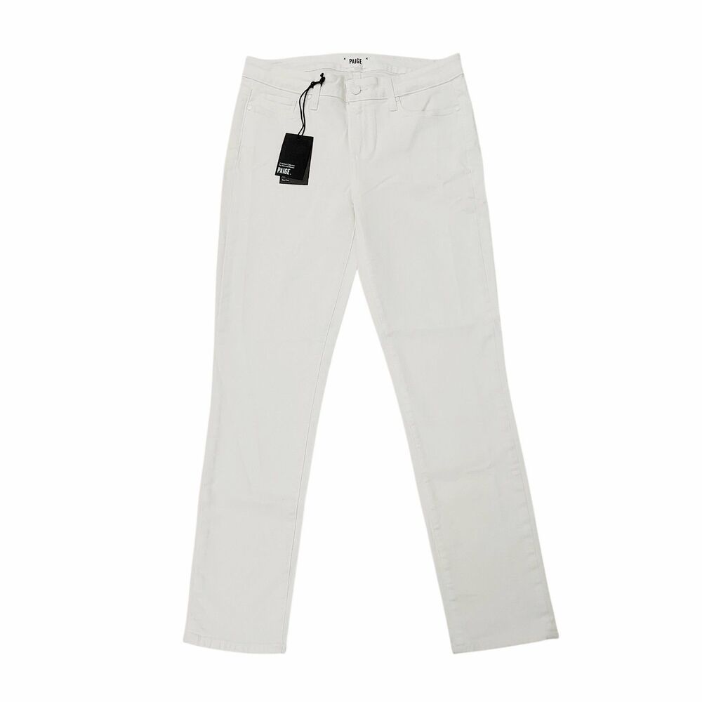 Paige Jeans Womens 30 White Skyline Ankle Peg Cotton Blend Stretch Mid Rise